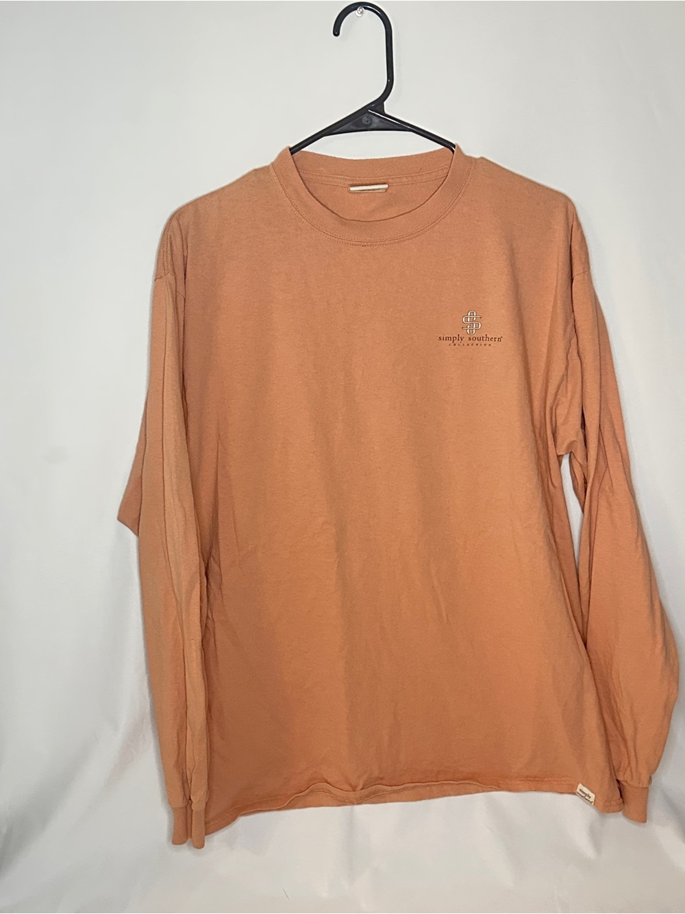 Simply Southern Men's Long Sleeve Tee in Peach Orange